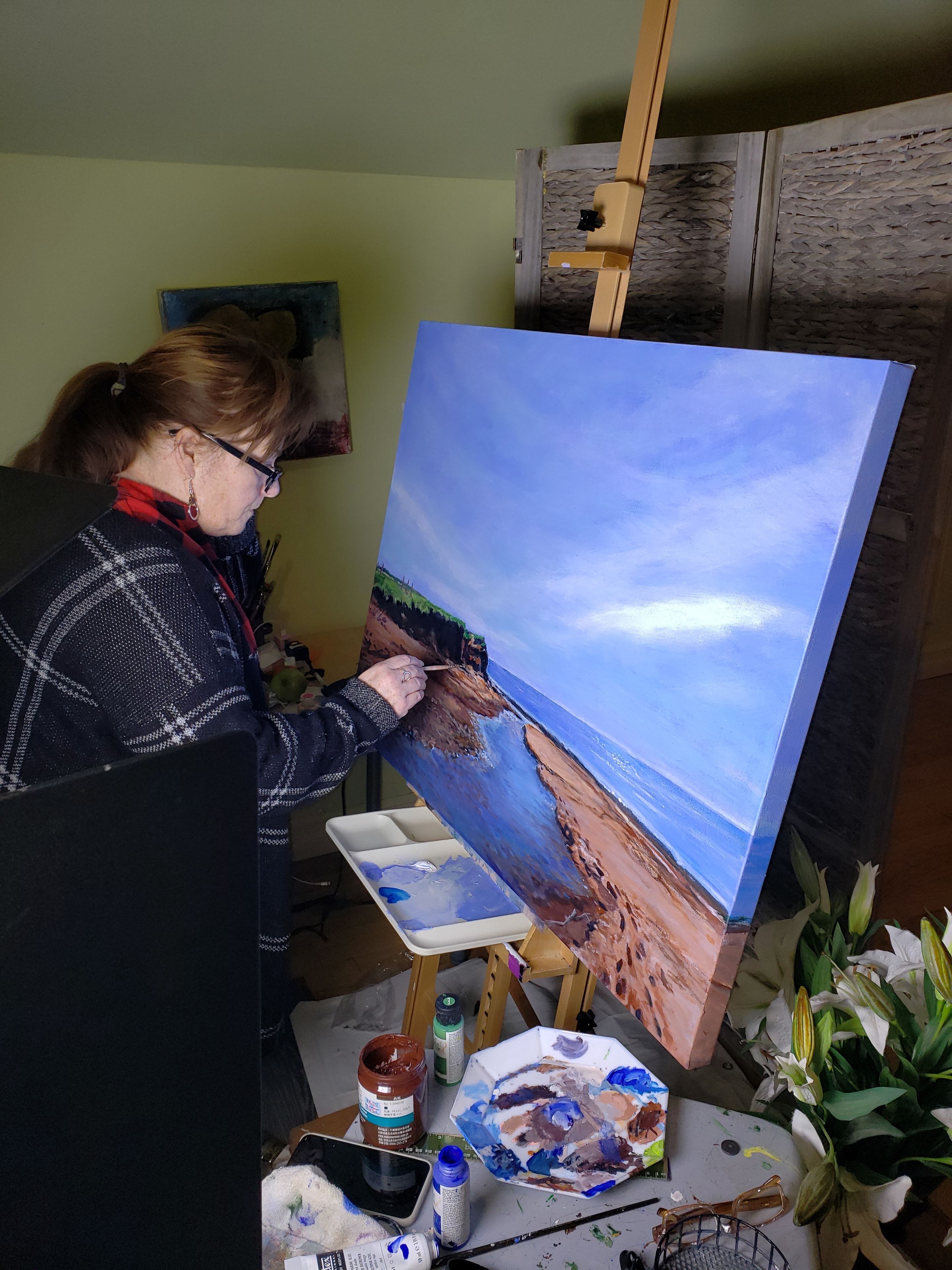 Artist at work in the studio