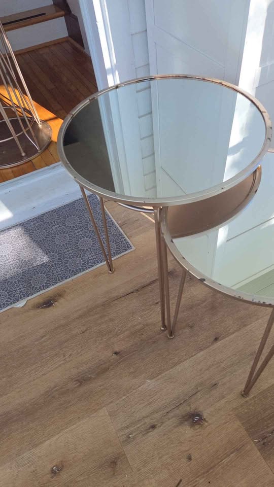 Matte gold nesting side tables